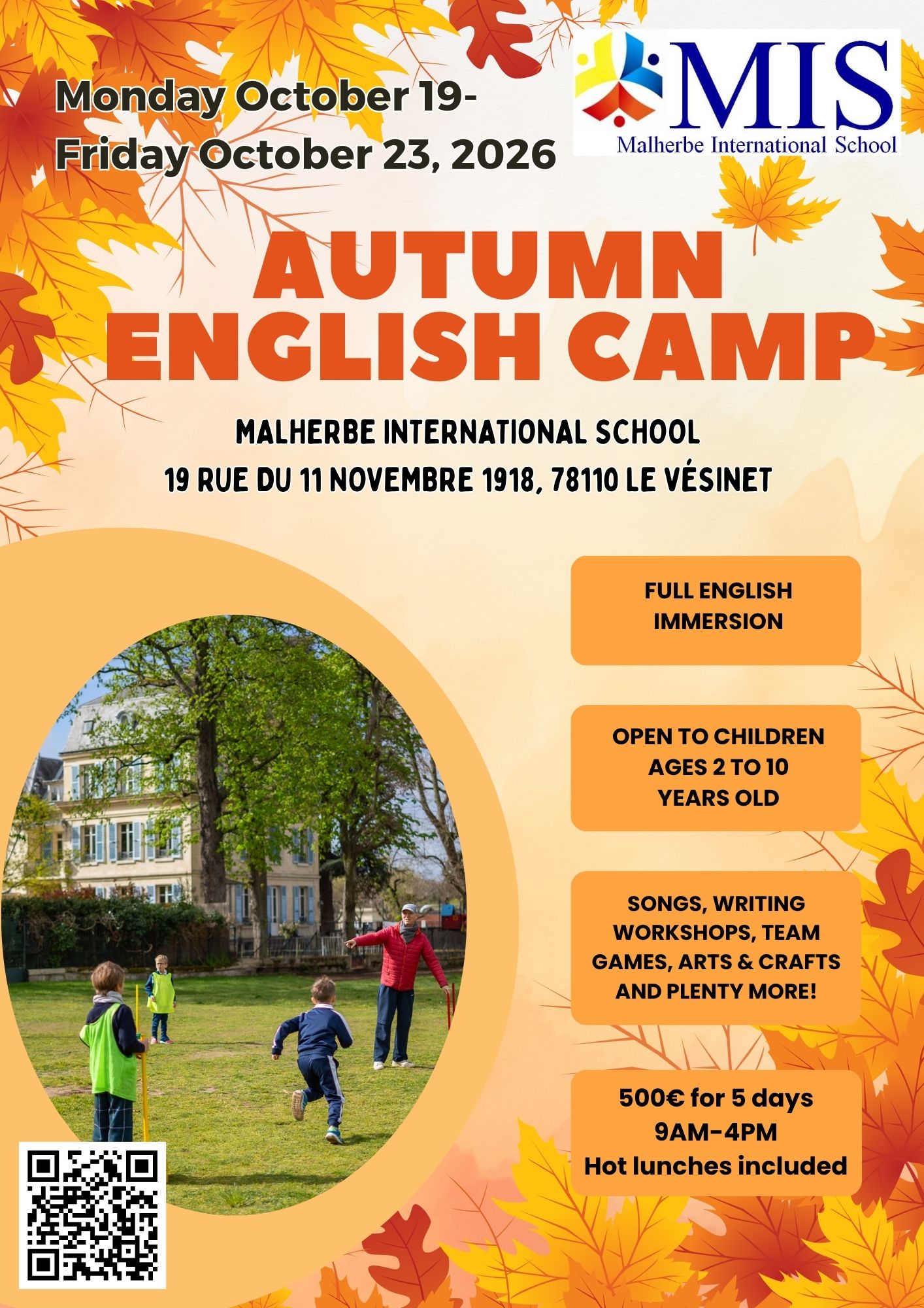 Autumn 2026 Holiday Camp at Malherbe Inernational School