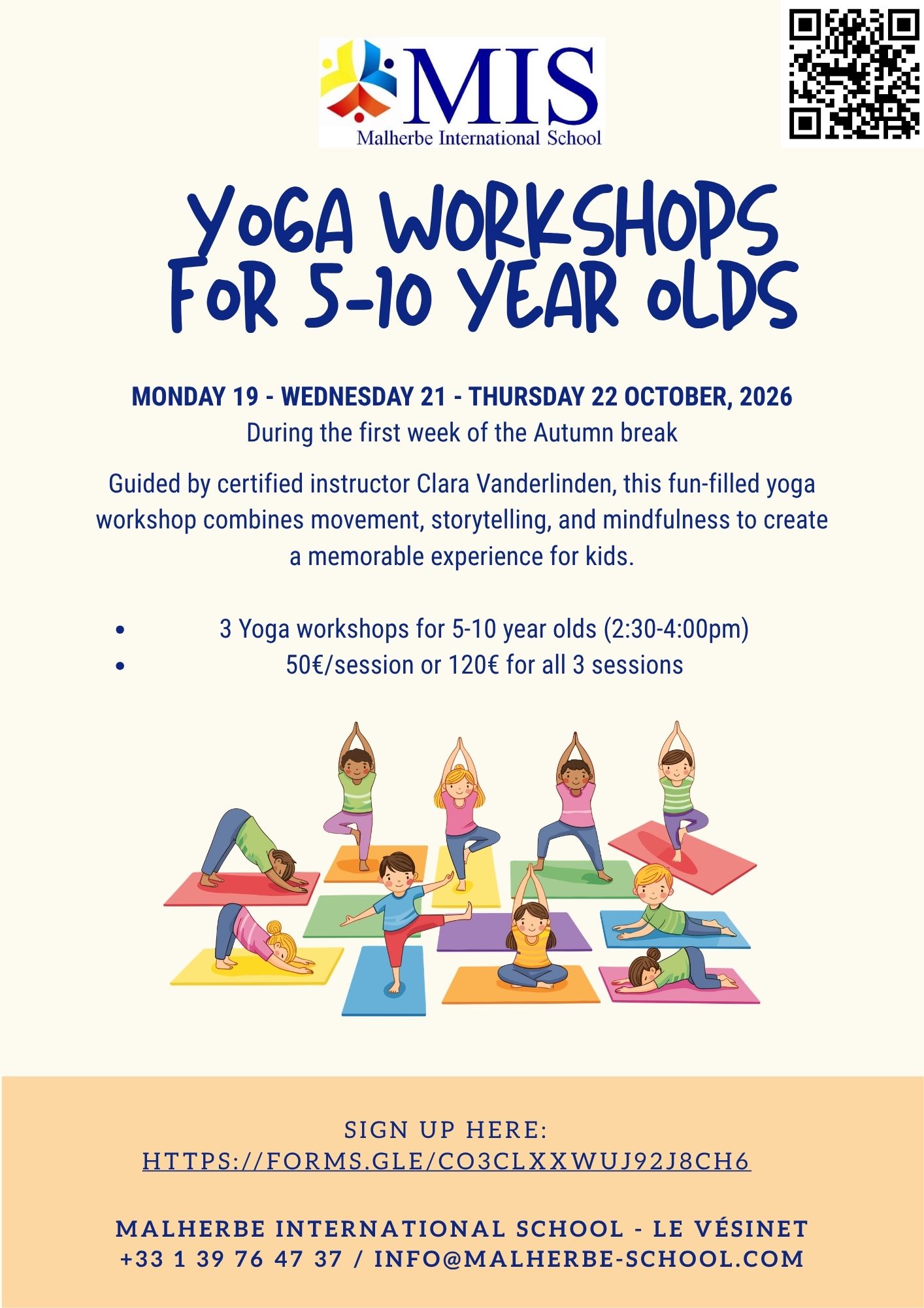 Yoga workshop at Malherbe Inernational School - October 2026